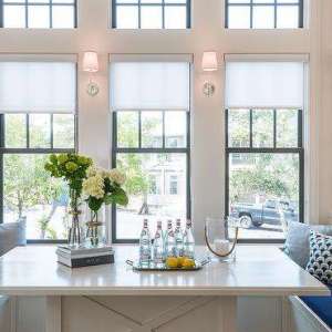 Cottage Dining Nook with Face to Face Benches